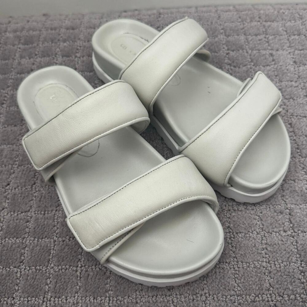 GIA x Pernille Puffy Leather Sandal Slides in Ivory SZ 38.5
